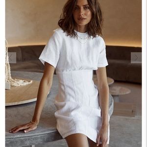 Dissh Nova White Linen Dress